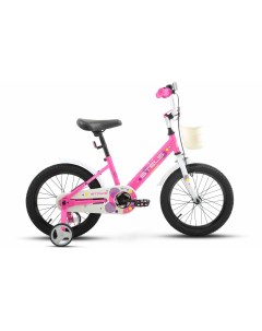Детский велосипед Strike VC 16 Z010 9 6 Розовый с дополнительными колесами Stels