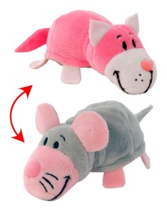 Мягкая игрушка Вывернушка 2 в 1 Розовый кот Мышь Т10928 1toy