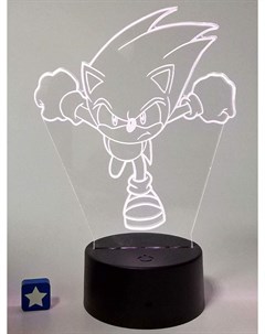 Настольный 3D ночник светильник Бегущий Соник Sonic usb 7 цветов 22 см Starfriend