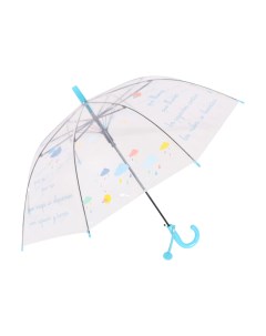 Зонт трость Облака прозрачный купол голубой Михимихи