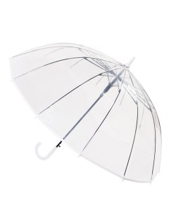 Зонт трость прозрачный купол белый Mihi mihi