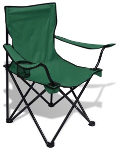 Складной стул со спинкой и подлокотниками стул туристический стул для рыбалки зелёный Nobrand