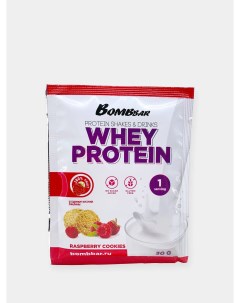 Протеиновый коктейль Whey Protein 40шт по 30г малиновое печенье Bombbar