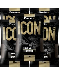 Прикормка Icon Gold Roach 5 упаковок Feeder.by