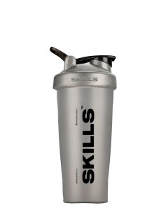 Шейкер спортивный Серый 600 мл Shaker для воды и спортивного питания с п Skills nutrition
