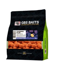 Бойлы прикормочные 20 мм 1 кг Чарующая Слива Оранжевый Gbs baits