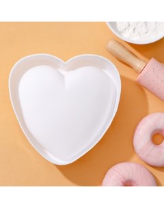 Форма для выпечки и муссовых десертов Сердце 15 5x15 5x5 5 см цвет белый Konfinetta