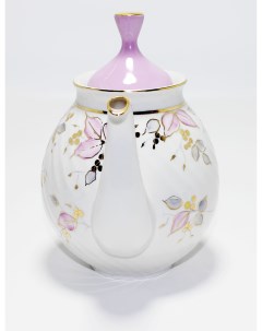 Фарфоровый чайник заварочный ручная роспись Розовая соната Фарфор сысерти