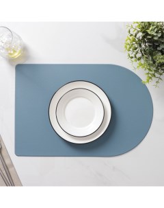 Салфетка сервировочная на стол Тэм 45x29 5 см цвет серо голубой 12 шт Nobrand