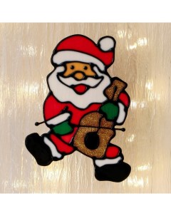 Наклейка на стекло Дед Мороз со скрипкой 8х13 см Зимнее волшебство