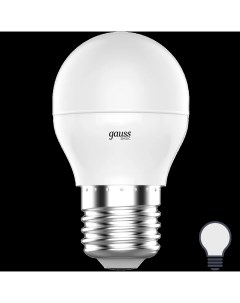 Лампа светодиодная E27 170 240 В 5 5 Вт шар малый матовая 470 лм нейтральный белый Gauss