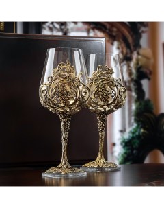 Набор 2 бокала для вина Лоза Роял в деревянной шкатулке 13000557 Город подарков