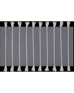 Коврик декоративный хлопок JACU 60x100 см с бахромой цвет серый Inspire