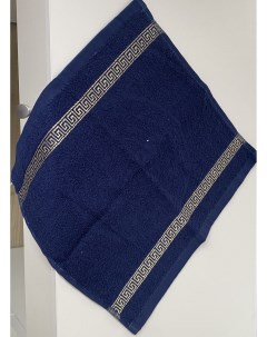 Махровое полотенце с греческим бордюром синий 30х30 Nobrand