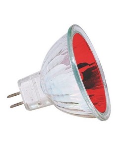 Лампа галогеновая 50W GU5 3 12V со стеклом красная CLRMR16 50WREDGU5 312V Vito