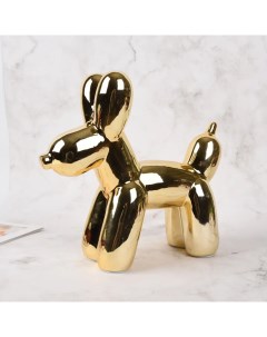 Декоративная фигура Собака керамика золотая 28х10х25 5 см Nobrand