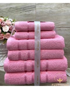 Комплект полотенец 8шт Розовый Pakhta tex