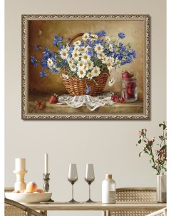 Картина на кухню для интерьера Ромашки и васильки 40х50 см GRAF 20028 Графис