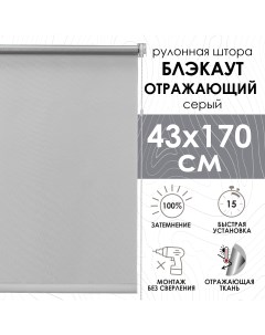 Рулонная штора Blackout silverback отражающий серый 43х170см арт 81462043160 Эскар