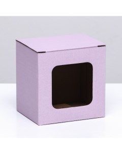 Коробка под кружку с окном сиреневая 12x9 5x12 см 10 шт Русэкспресс