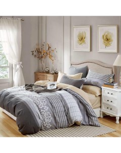 Комплект постельного белья Cleo SATIN 1 5 спальный серый De luxe
