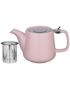 Чайник с металл ситом и крышкой Velour 500 мл 19 8 5 10 см розовый Nobrand