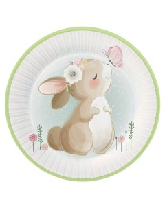 Набор одноразовых тарелок Милые кролики Символ года диаметр 180 мм 6 шт Nd play