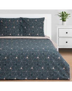 Комплект постельного белья Triangular illusion бязь полутораспальный синий Этель