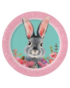 Набор одноразовых тарелок Кролик Символ года диаметр 230 мм 6 шт Nd play