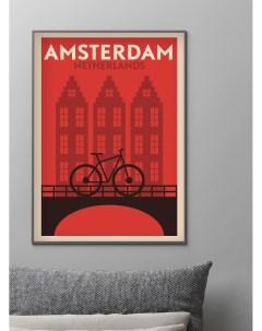 Постер Красный Амстердам 60х90 в рамке Просто постер