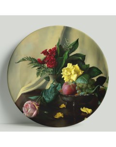 Декоративная тарелка Цветы и фрукты 20 см Wortekdesign