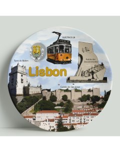 Декоративная тарелка Португалия Лиссабон Коллаж 20 см Wortekdesign