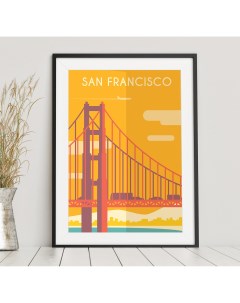 Постер Сан Франциско 50х70 в рамке Просто постер