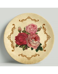Декоративная тарелка Винтаж Розы 2 20 см Wortekdesign