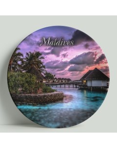 Декоративная тарелка Мальдивы Вид 20 см Wortekdesign