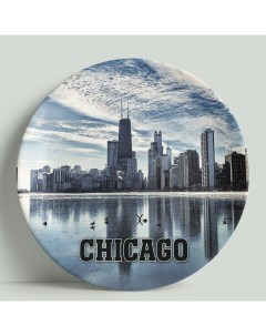 Декоративная тарелка США Чикаго 20 см Wortekdesign