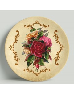 Декоративная тарелка Винтаж Розы 1 20 см Wortekdesign