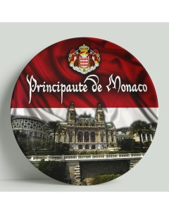 Декоративная тарелка Монако Флаг 20 см Wortekdesign