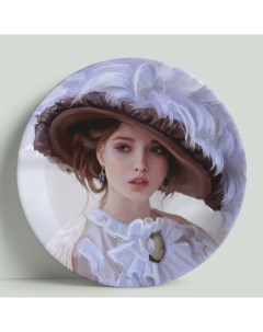Декоративная тарелка Леди в шляпе 20 см Wortekdesign