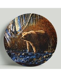 Декоративная тарелка Медведь в лесу 2 20 см Wortekdesign