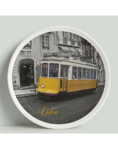 Декоративная тарелка Португалия Лиссабон Трамвай 20 см Wortekdesign