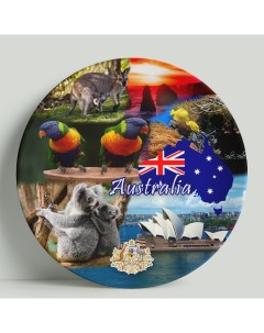 Декоративная тарелка Австралия Коллаж 20 см Wortekdesign