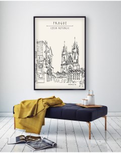 Постер Прага 40х50 в тубусе Просто постер