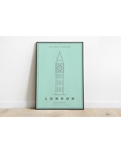 Постер Мятный Лондон 60х90 в рамке Просто постер
