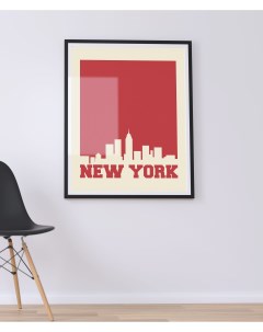 Постер Красный Нью Йорк 40х50 в тубусе Просто постер