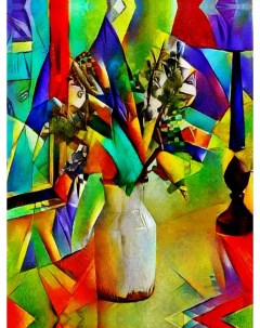 Картина интерьерная Ваза с цветами Кубизм Woozzee