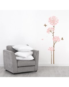 Виниловая наклейка на стену Розовые цветочные шарики 60х80см SS58242 Home-decors