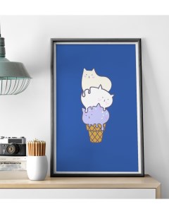 Постер Мороженое 60х90 в рамке Просто постер