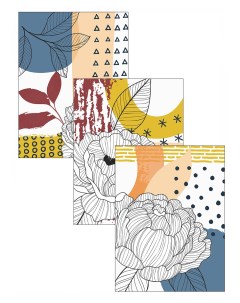Постер Абстракции с тропическим цветком 3 постера Woozzee