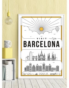 Постер Солнечная Барселона 60х90 в рамке Просто постер